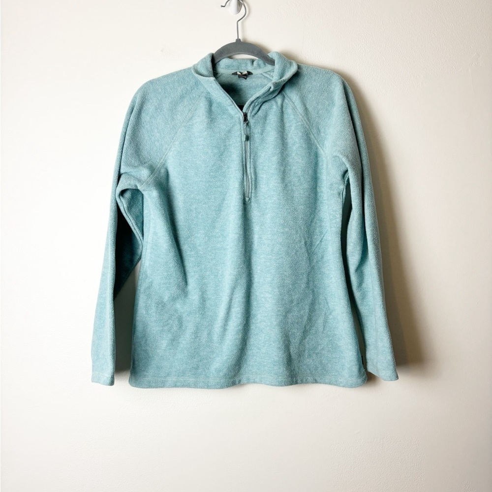 EDDIE BAUER • Women’s Blue Fleece Quarter Zip Pullover Size Medium
